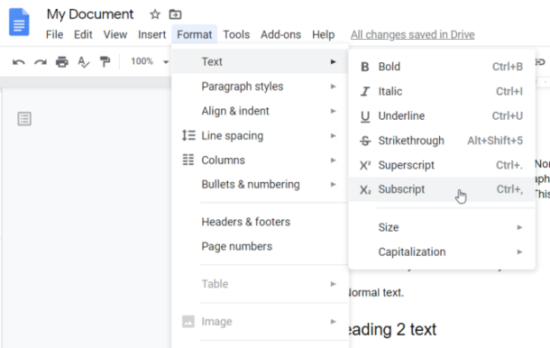 How To Do Subscript & Superscript in Google Docs