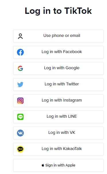 Tiktok login web