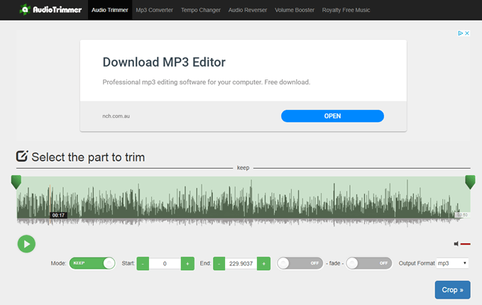 mp3 cutter online website