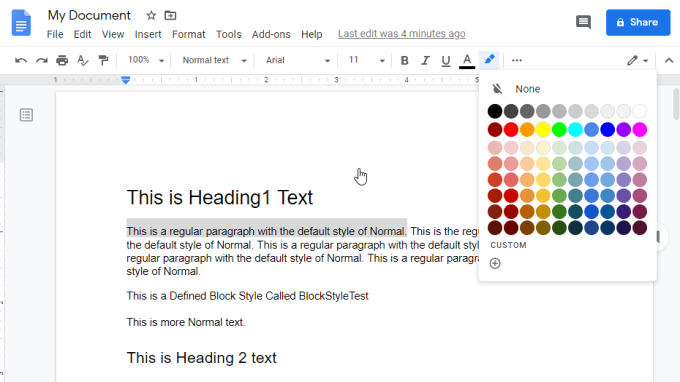 code blocks google docs