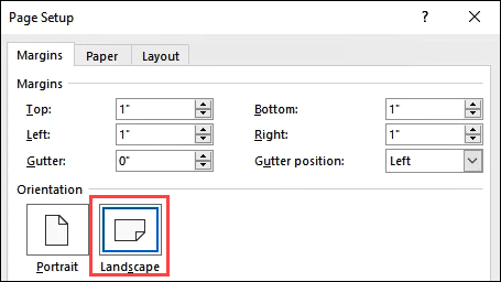 The Point & Click Way To Make One Page Landscape In Word image 6