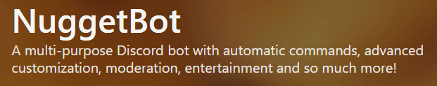 NuggetBot – A Multi-purpose Moderation Bot image
