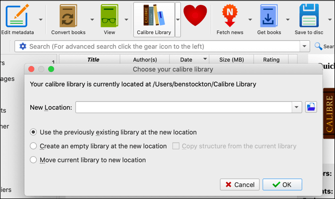 how to get calibre to manage second library on tablet