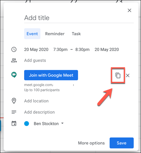 Scheduling a Google Meet Meeting image