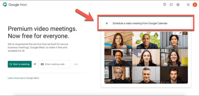 Scheduling a Google Meet Meeting image 3