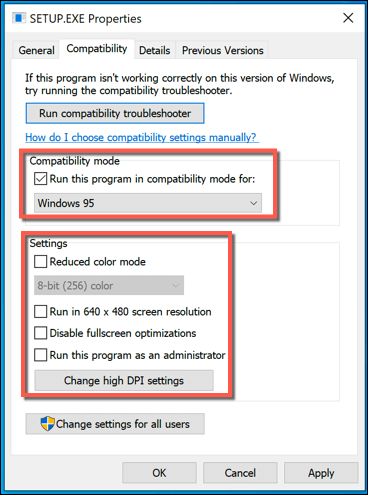 Using Windows Compatibility Mode image 2