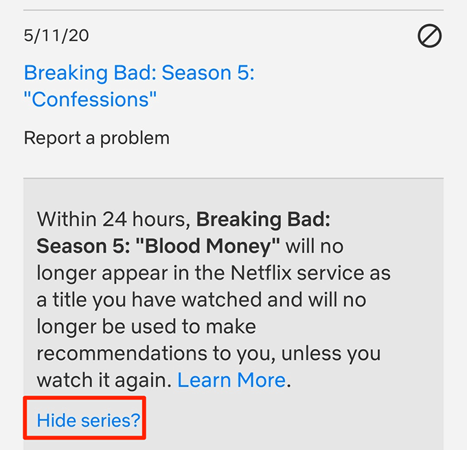 Remove “Continue Watching” Using The Netflix Phone App image 6