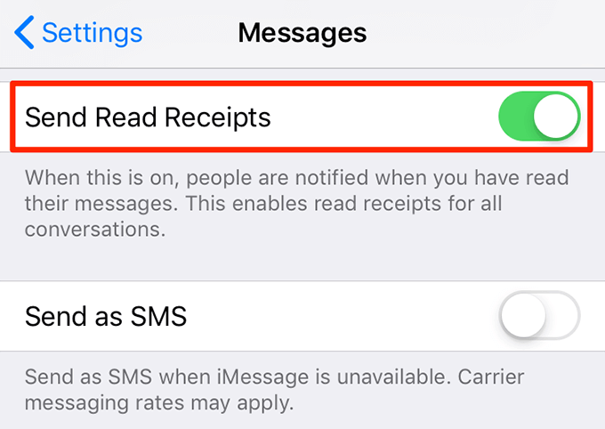 remove read receipts iphone