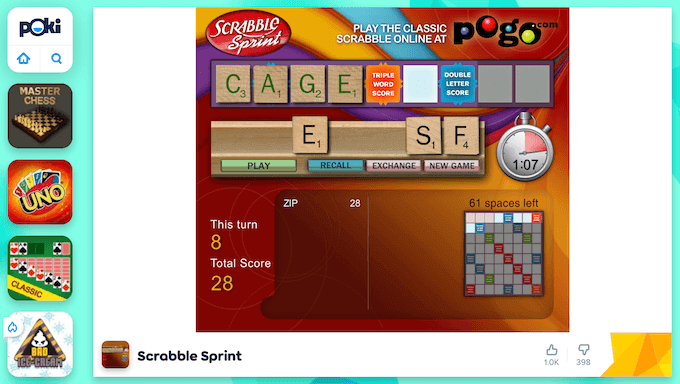 Poki Scrabble Sprint image