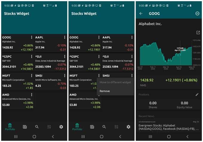 Stocks Tracker Widget image