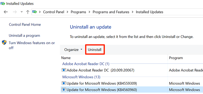 Uninstall Recent Windows &amp; Office Updates image 4