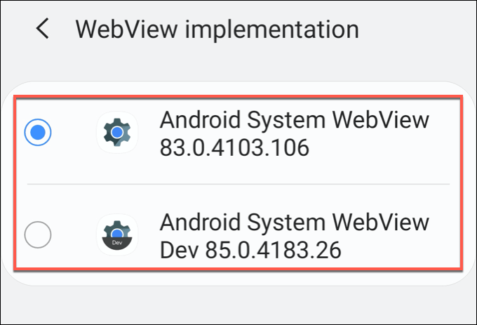 Installing Different Android System WebView Release Tracks image 3