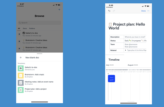 Create Dropbox Paper Templates From The Mobile App image