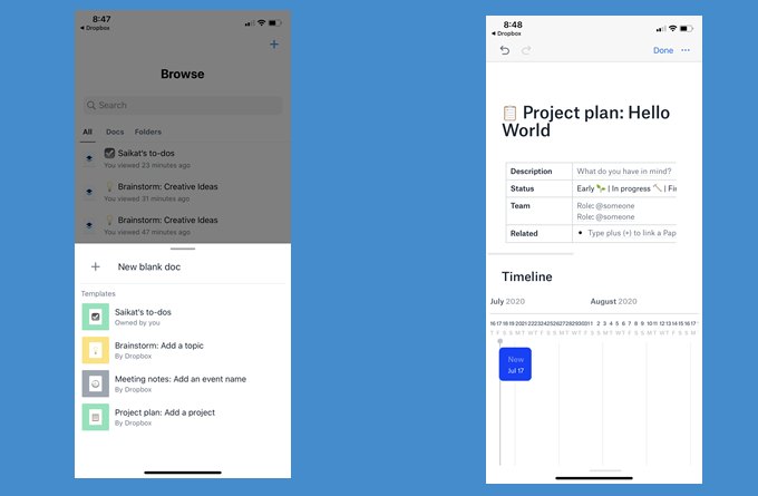 Dropbox-Paper-Mobile-Apps - Online Tech Tips Create Dropbox Paper Templates From The Mobile App image - Dropbox-Paper-Mobile-Apps
