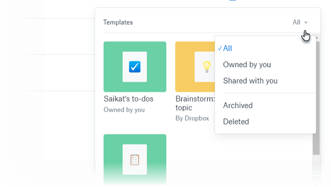 Dropbox-Paper-Template-Filters - Online Tech Tips How To Choose Pre-Designed Paper Templates In Dropbox image 3 - Dropbox-Paper-Template-Filters