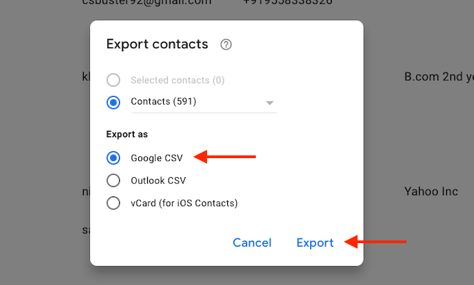How To Export Contacts From Gmail image 2