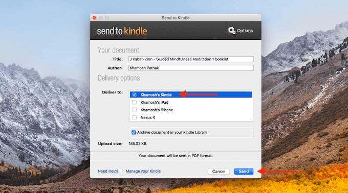 How To Send a PDF File To Kindle Using The Send To Kindle App image 3