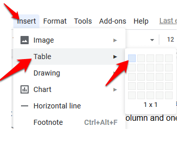 How To Insert a Text Box In Google Docs Using a Single Cell Table image