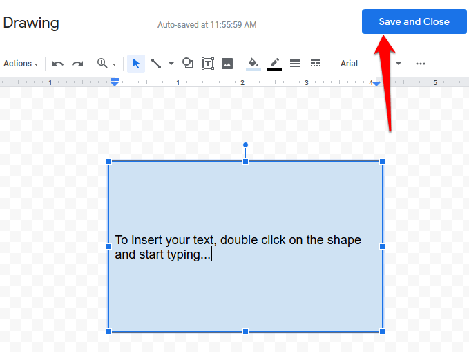 inserting text box on google docs