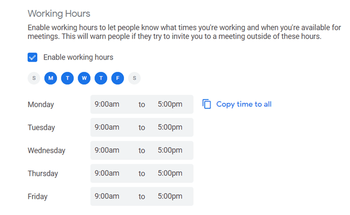 Let Others Know Your Working Hours image