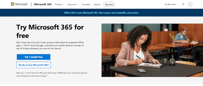 Try Office 365 For Free image