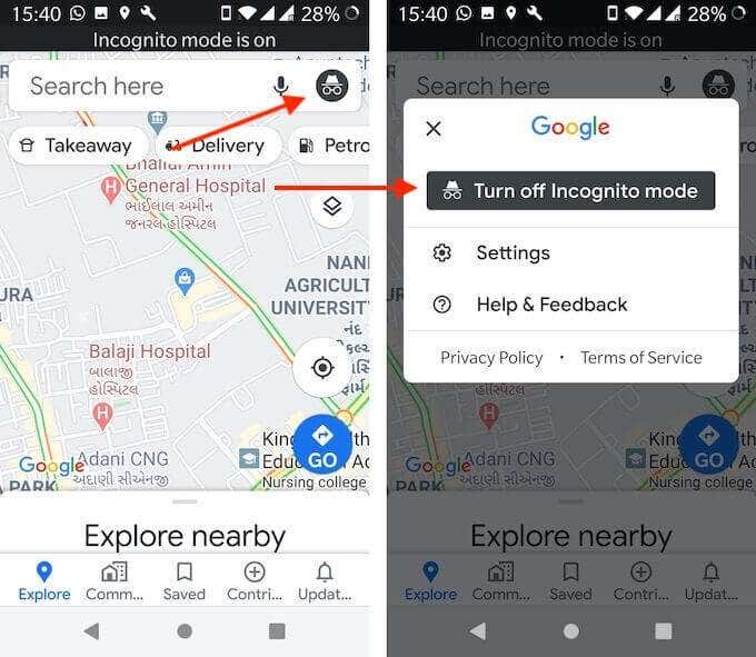 How To Turn Off Google Maps Incognito Mode image