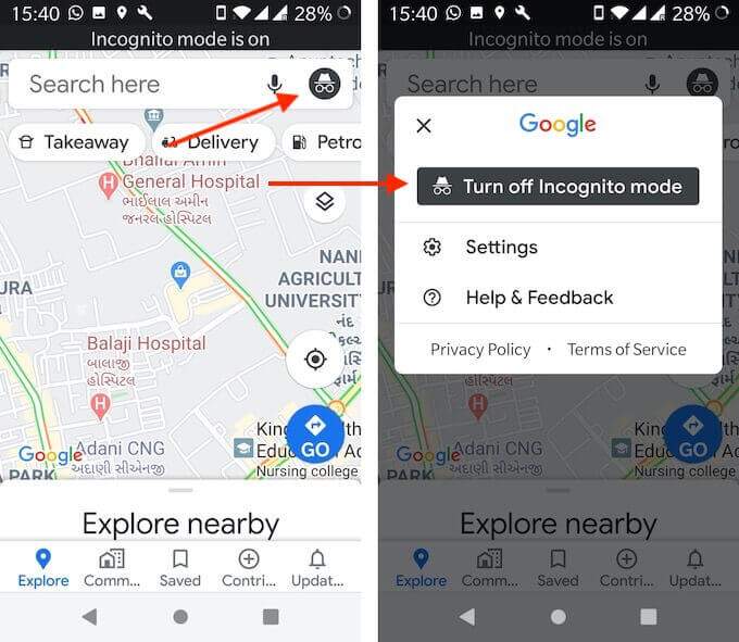 How To Use Google Maps Incognito Mode On An Android Device - 21