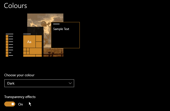 Disable Windows 10 Visual Effects image