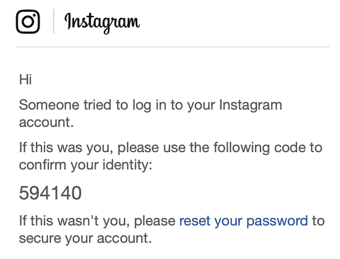 confirm your identity instagram email