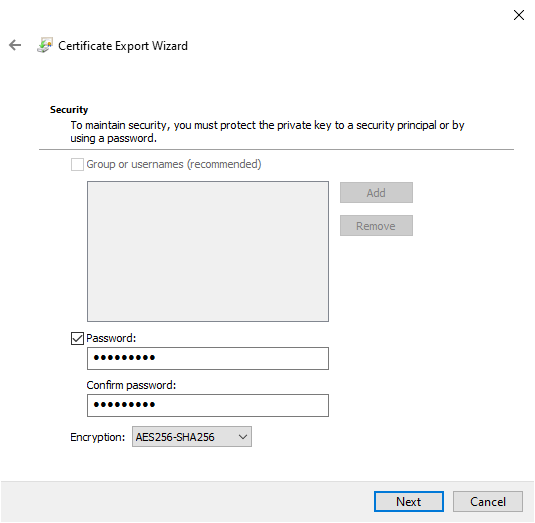 encrypting file system create certificate