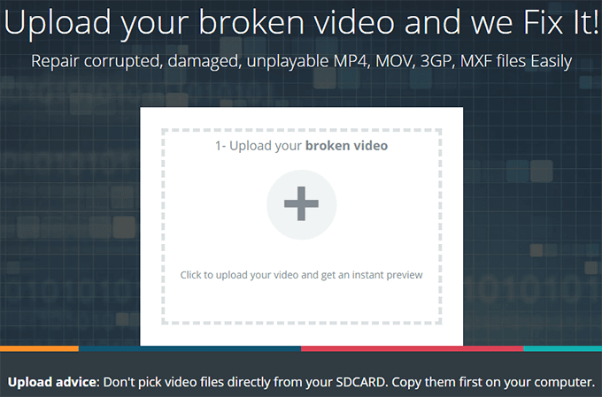 Online Video Recovery With Fix.Video image