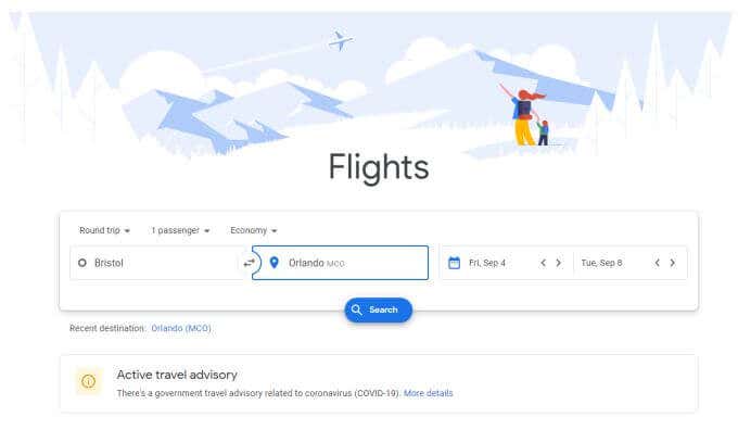 Google Flights Search image