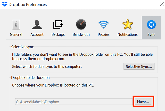 How To Move Your Dropbox Folder