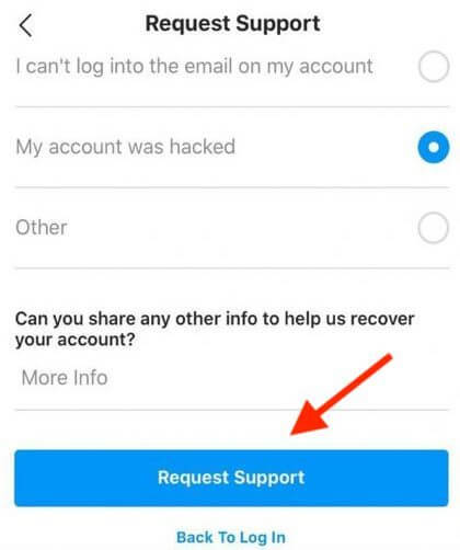 request-support - Online Tech Tips How To Recover A Hacked Instagram Account image 10