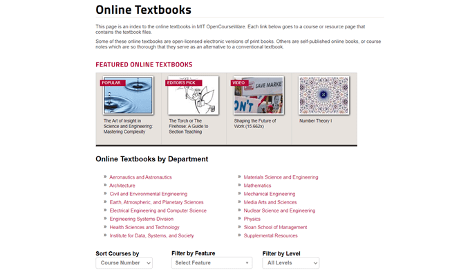 MIT Open Courseware Online Textbooks image