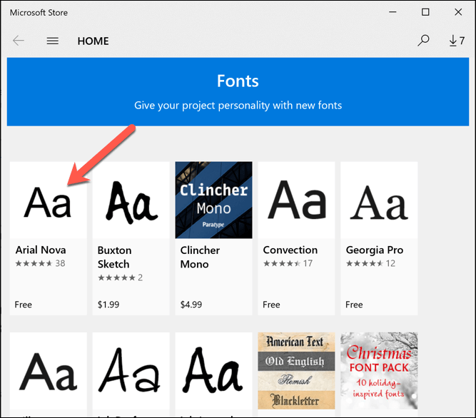 Finding and Installing Fonts from the Microsoft Store image 3