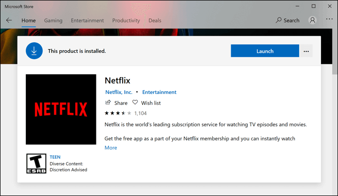 Netflix - Microsoft Apps