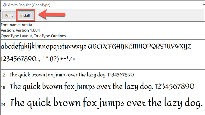 How to Install Fonts on Windows 10