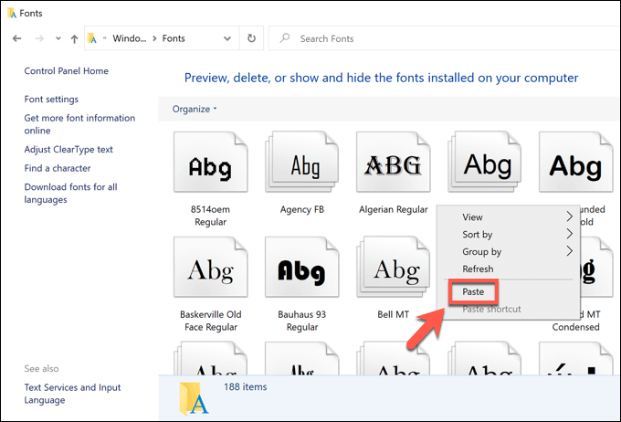 Install Fonts in Windows 10 Using the System Font Folder image