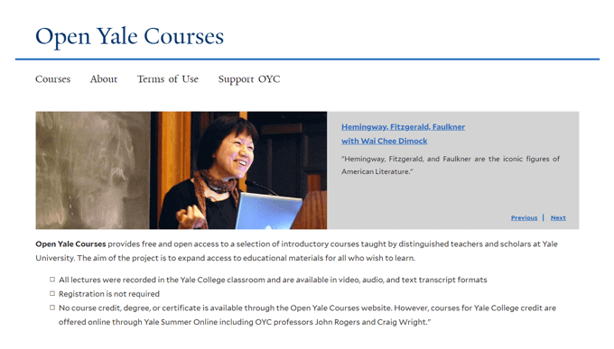 Open Yale Courses image