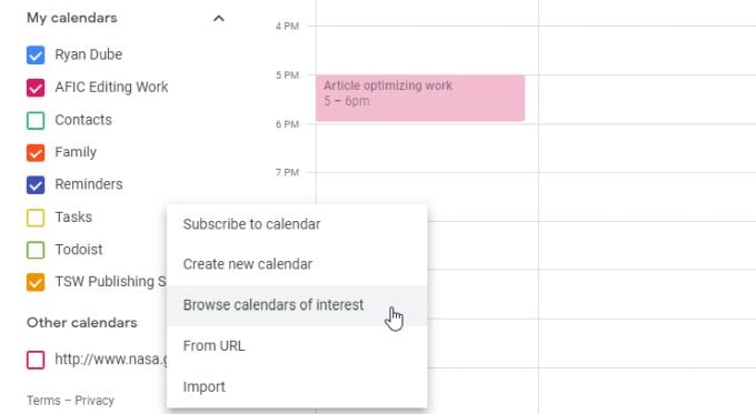 browse-calendars - Online Tech Tips Adding Calendars image 5