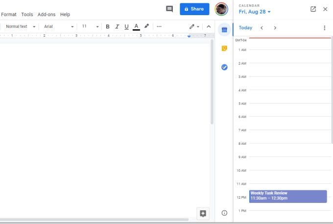google-docs-calendar - Online Tech Tips View Your Calendar From Google Docs image