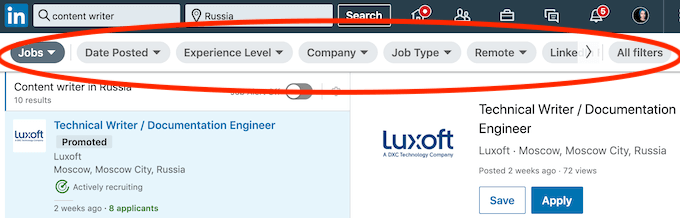 Take Advantage of the LinkedIn Job Search Filters image