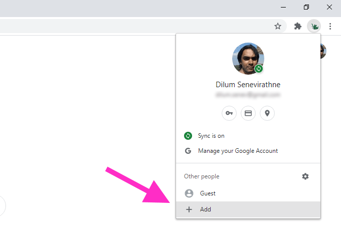 Add Google Account to a New Profile image