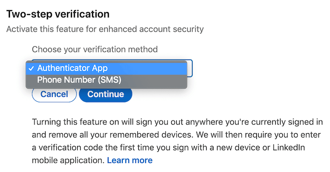 Two-Factor Authentication on LinkedIn image 4