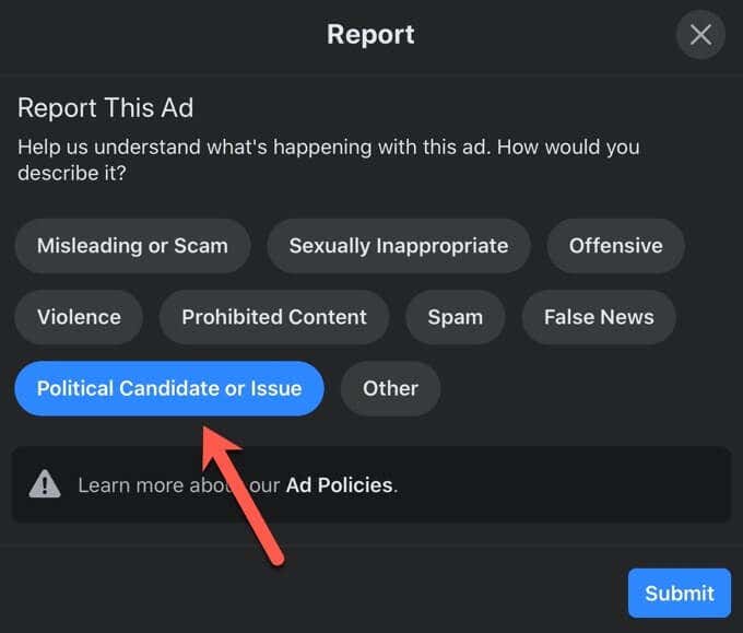 Report a Misleading Political Facebook Ad image 4