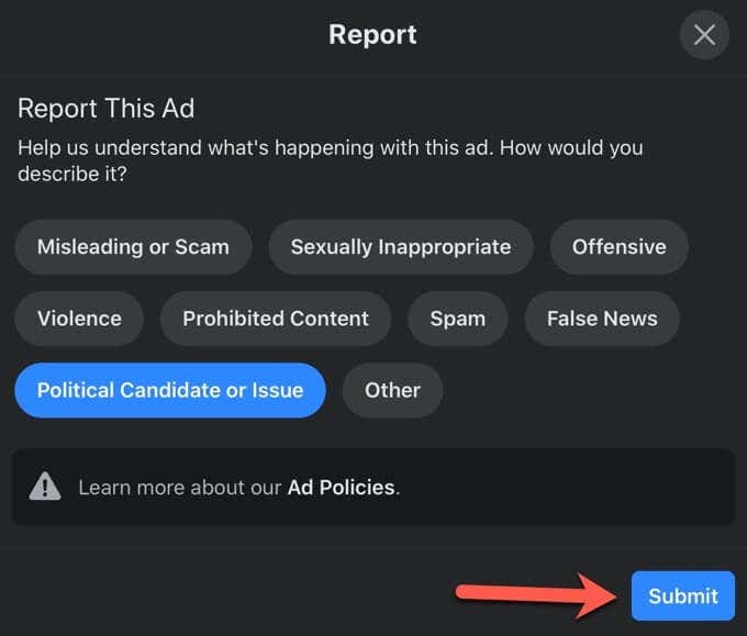 Report a Misleading Political Facebook Ad image 5