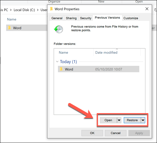 Restore Previous Versions of Files Using File History image 7