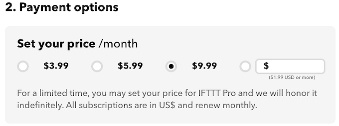 IFTTT Pricing image