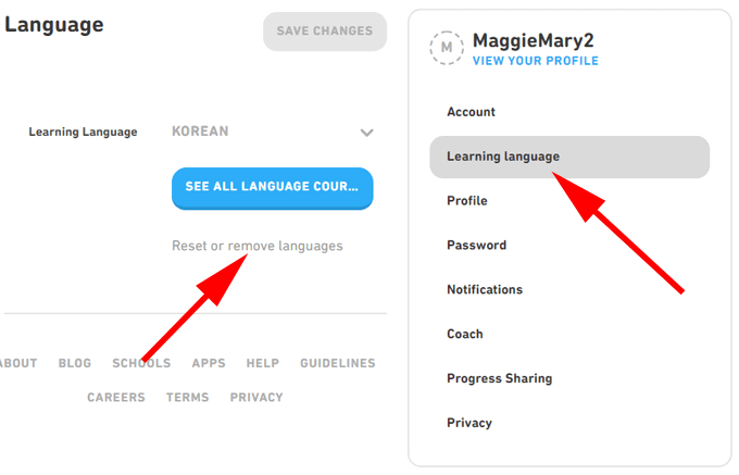 Reset or Remove a Duolingo Course image